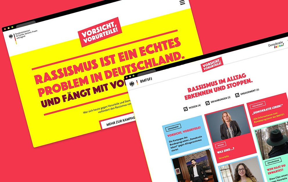 Digitalkampagne Vorsicht, Vorurteile! umgesetzt mit TYPO3